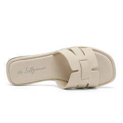 Elle - Beige - Fashion Women's Low-Heel Flat Slippers