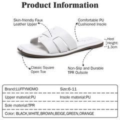 Elle - White - Fashion Women's Low-Heel Flat Slippers