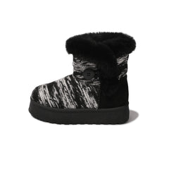 Women's Knit Platform Snow Boots Warm Fur Lined