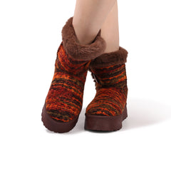 Cleo - Brown - Ankle Winter Mini Boots for Women Faux Fur Lining Water Resistant Warm Snow Boots Slip On Memory Foam Comfort Booties FuzzyClassic