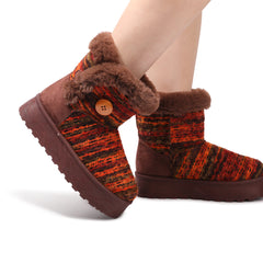 Cleo - Brown - Ankle Winter Mini Boots for Women Faux Fur Lining Water Resistant Warm Snow Boots Slip On Memory Foam Comfort Booties FuzzyClassic