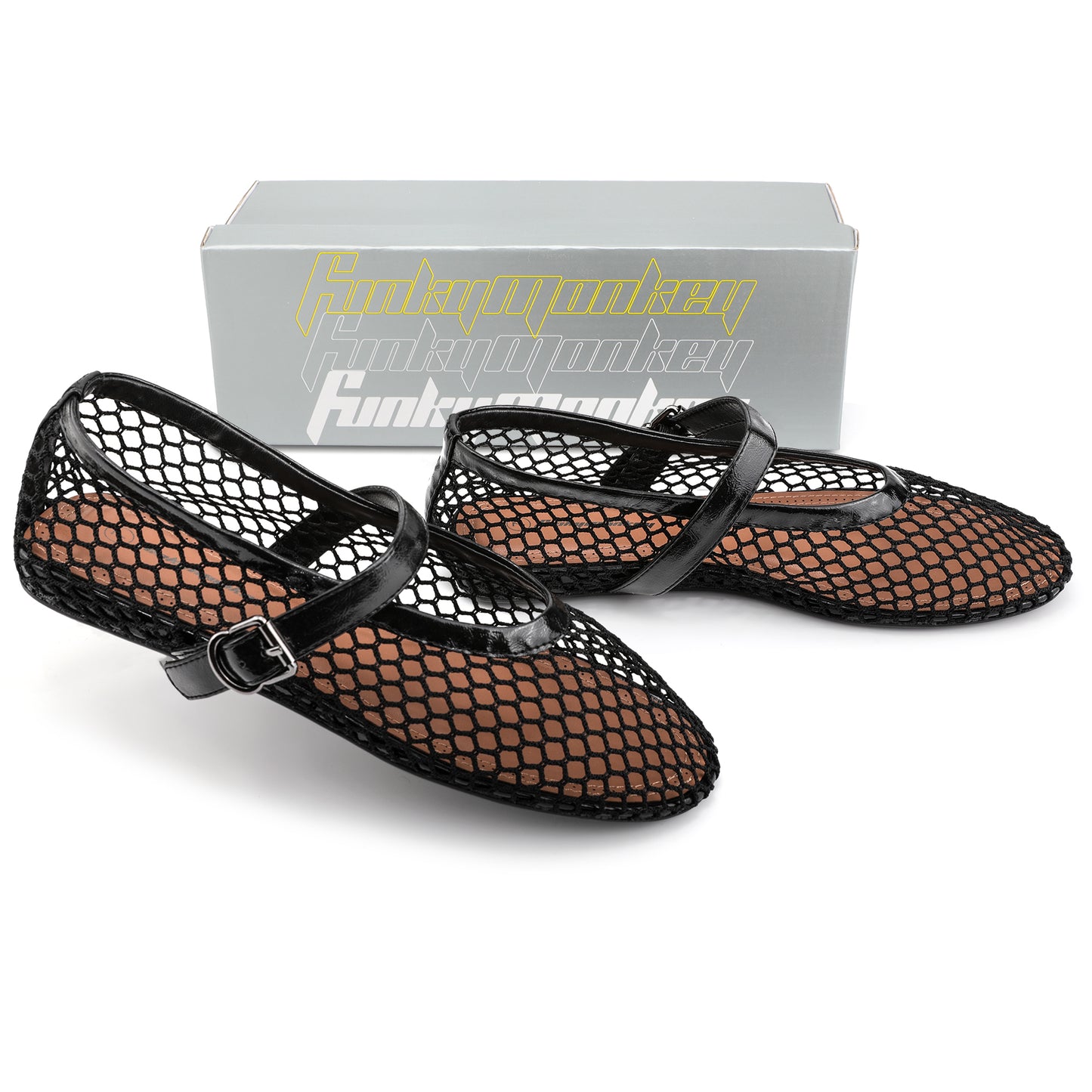 Women’s Mesh Mary Jane Ballet Flats Buckle Strap Comfort Shoes