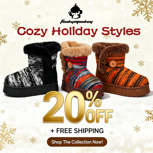 Funky Monkey Snow Boots: Your Cozy Winter Essential – 20% Off + Free Shipping!