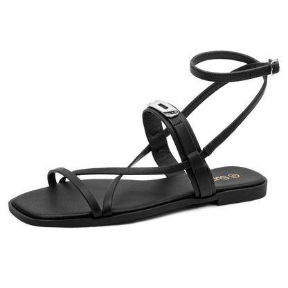 Women's Lace-Up Strappy Flat Sandals Ankle Tie Gladiator