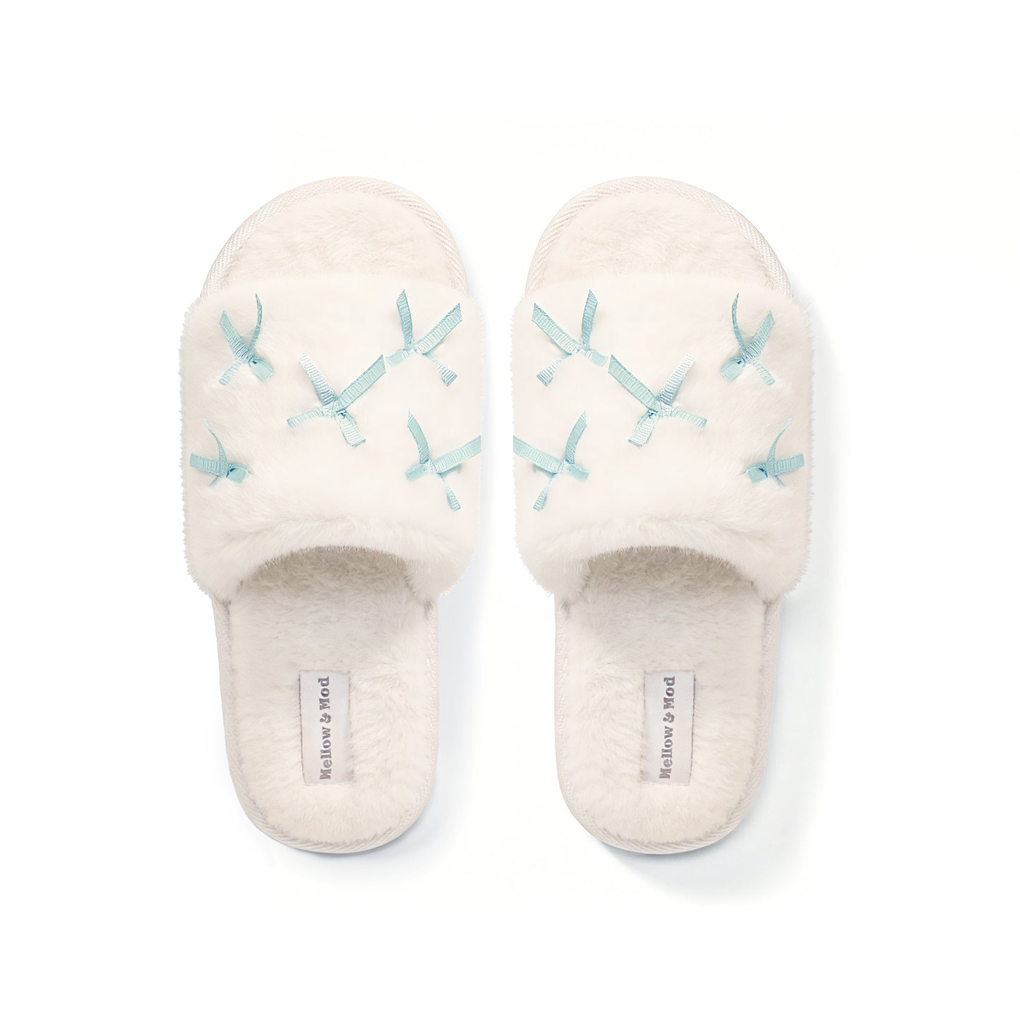 Plush Bow Slippers - Cozy Faux Fur House Slides