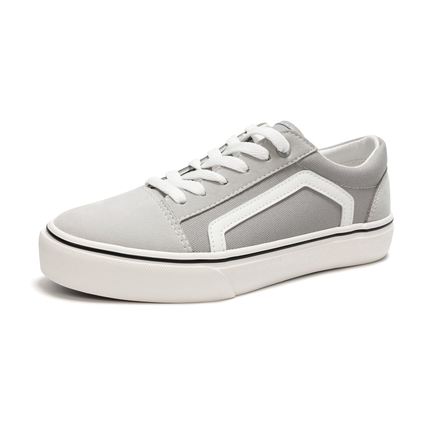 Women's Canvas Sneakers Faux Leather Low Top Casual Walking Shoes