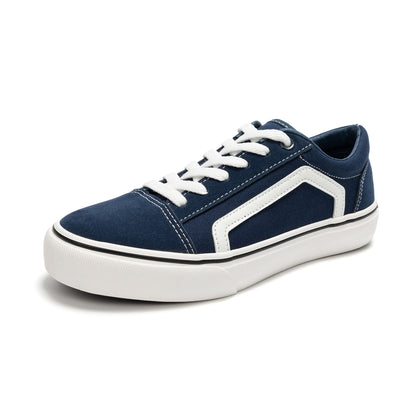 Women's Canvas Sneakers Faux Leather Low Top Casual Walking Shoes