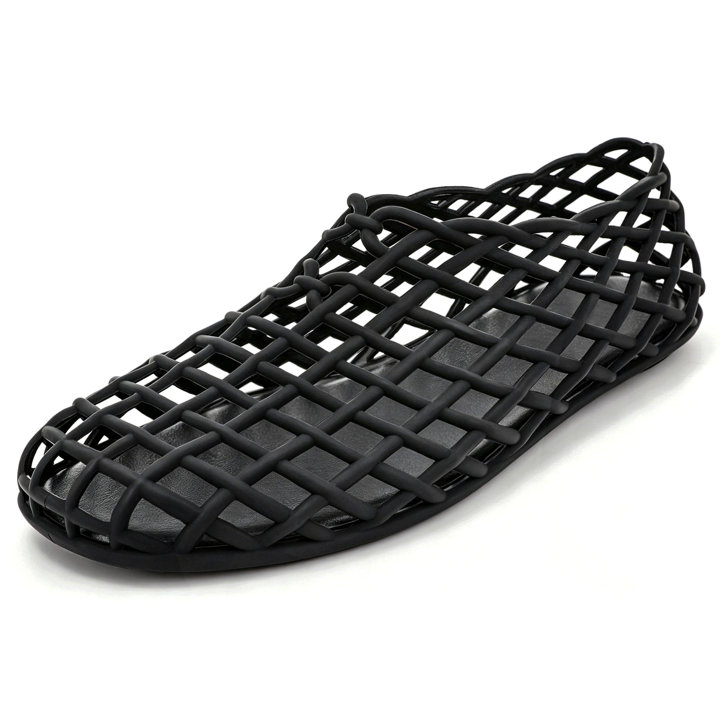 Soft Black Mesh Ballet Flats – Slip-On Chic Comfort Sandals