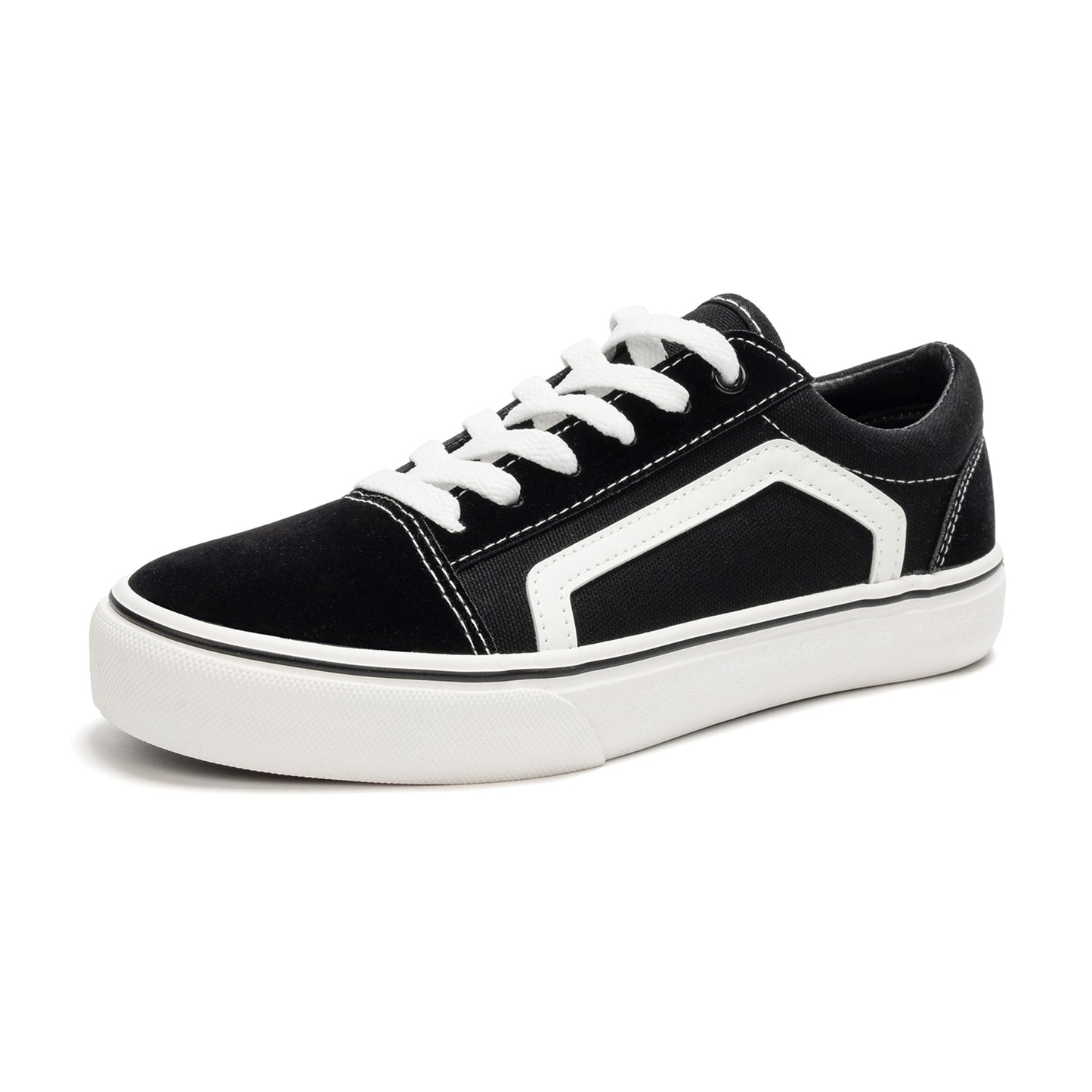 Women's Canvas Sneakers Faux Leather Low Top Casual Walking Shoes