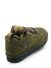 Men's Military Green Fleece - Lined Hiking Sneakers with Anti - Slip Rubber Sole, Comfortable & Stylish for Outdoor Activities