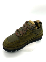 Men's Military Green Fleece - Lined Hiking Sneakers with Anti - Slip Rubber Sole, Comfortable & Stylish for Outdoor Activities