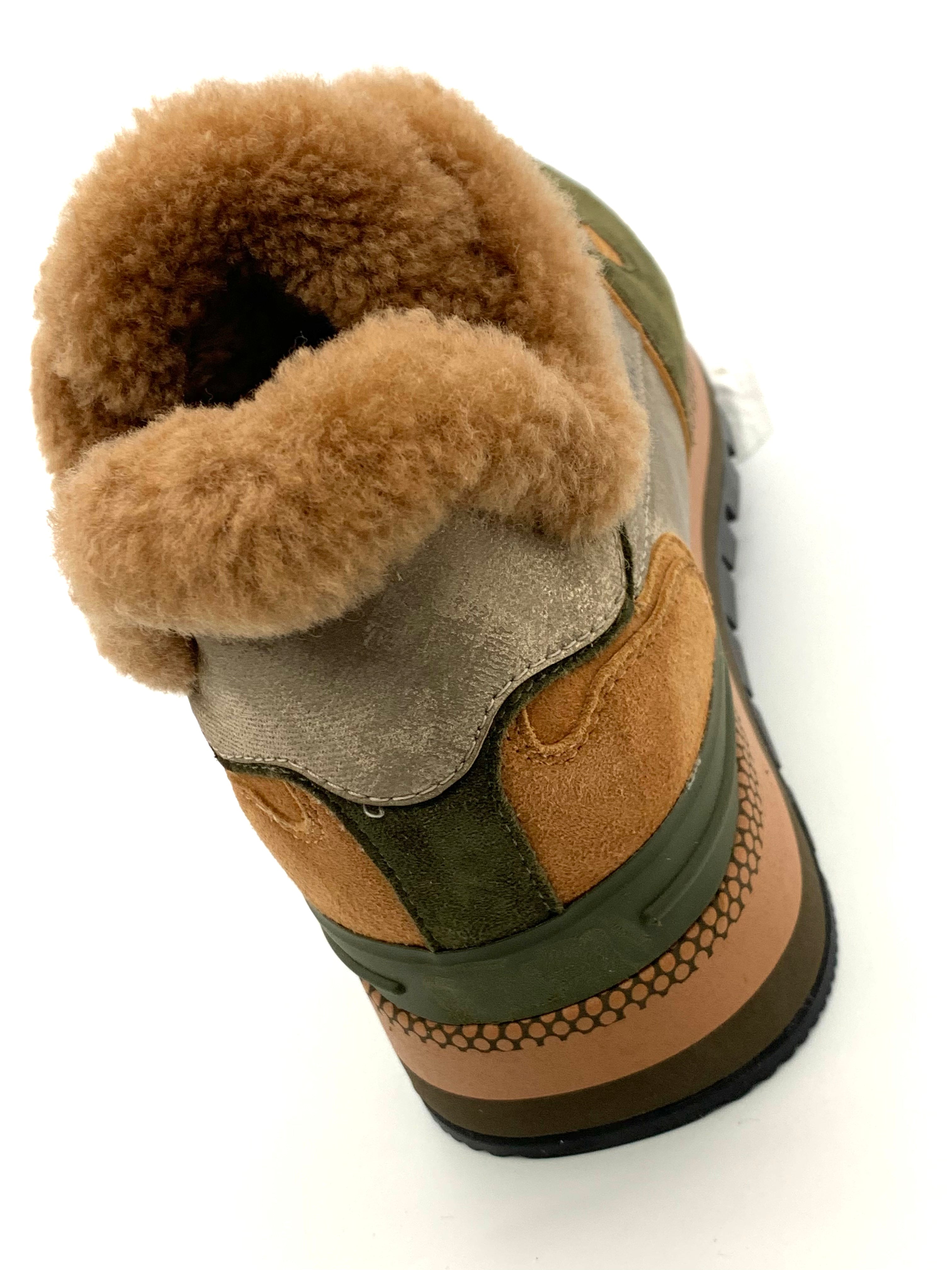 Women's Retro Color - Block Hiking Sneakers with Fleece Lining, Platform Sole for Winter Outdoor & Casual Wear