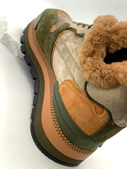 Women's Retro Color - Block Hiking Sneakers with Fleece Lining, Platform Sole for Winter Outdoor & Casual Wear