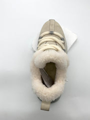 Women's Olive Green Quilted Fleece - Lined Sneakers with Chunky Sole and Color - Block Design