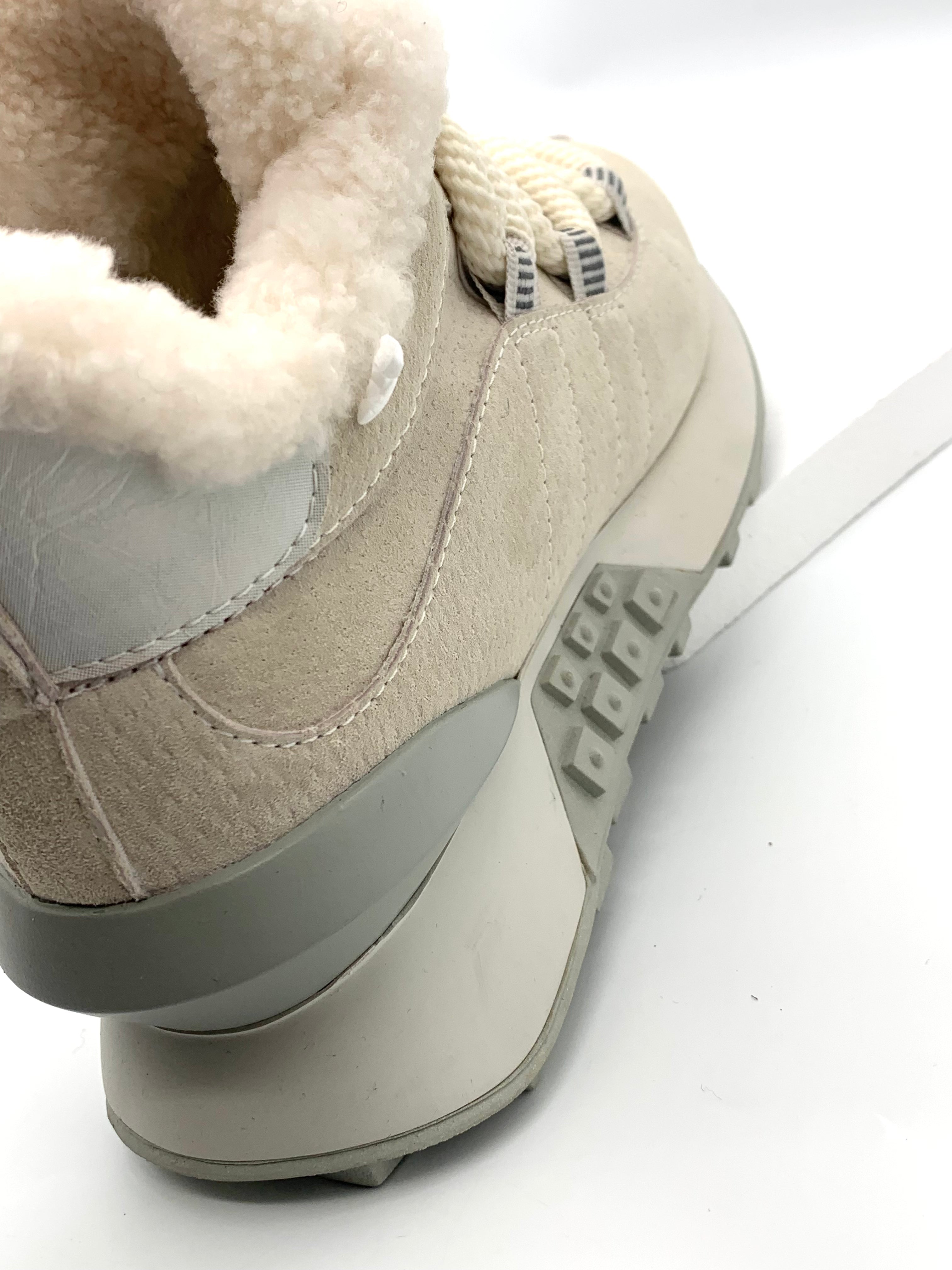 Women's Olive Green Quilted Fleece - Lined Sneakers with Chunky Sole and Color - Block Design