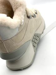Women's Olive Green Quilted Fleece - Lined Sneakers with Chunky Sole and Color - Block Design