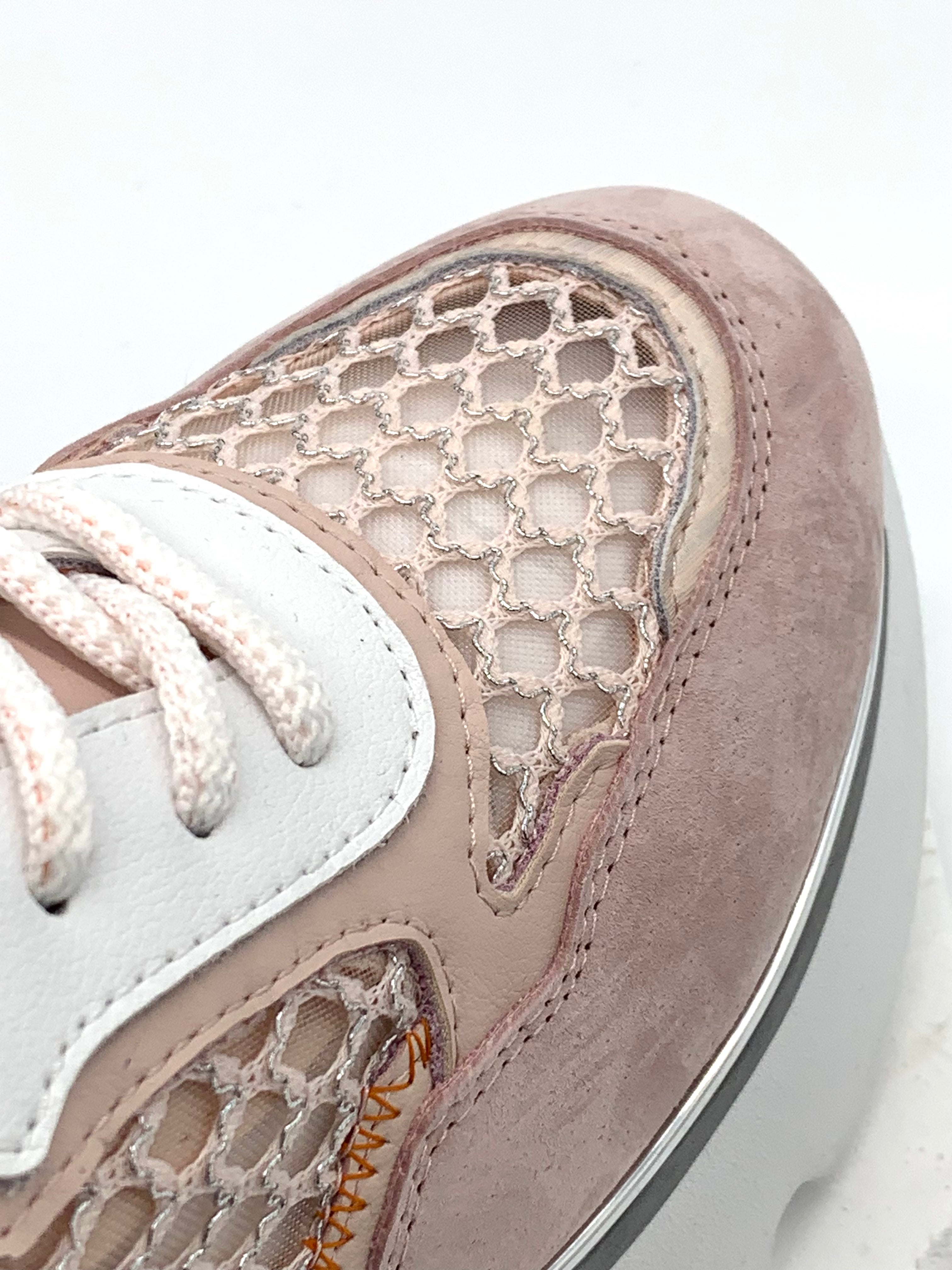 Women's Beige Mesh Panel Sneakers with Platform Sole, Breathable & Stylish for Casual Wear