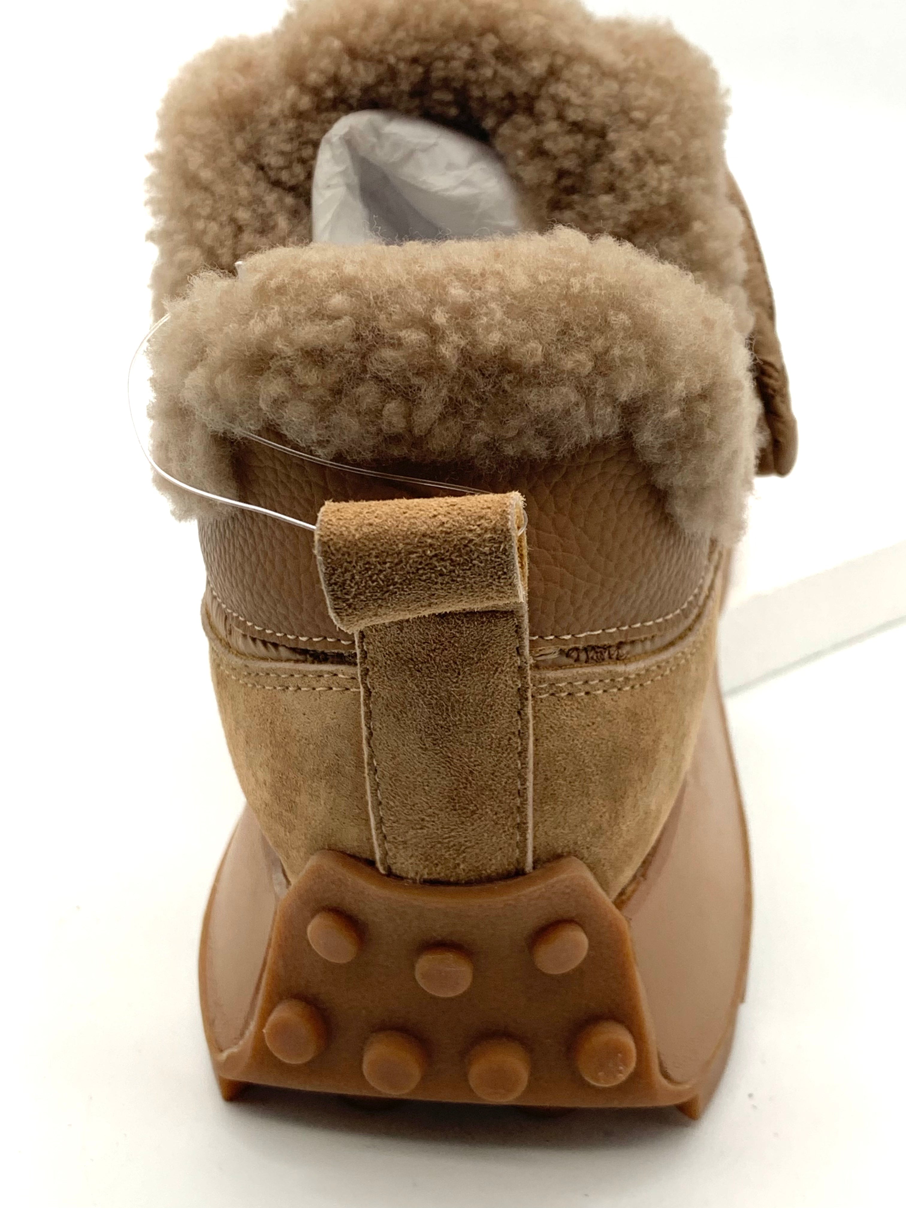 Women's Camel Quilted Winter Slip - On Shoes, Warm Fleece - Lined Platform Sneakers