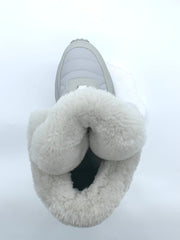 Women's Light Gray Winter Snow Boots with Fleece Lining, Quilted Design & Chunky Sole