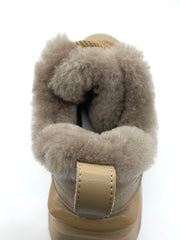 Women's Khaki Winter Sneakers with Fleece Lining, Chunky Sole & Stylish Lacing