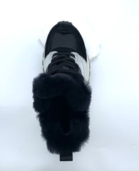Women's Black Silver - Accent High - Top Sneakers, Fleece - Lined Chunky Winter Shoes
