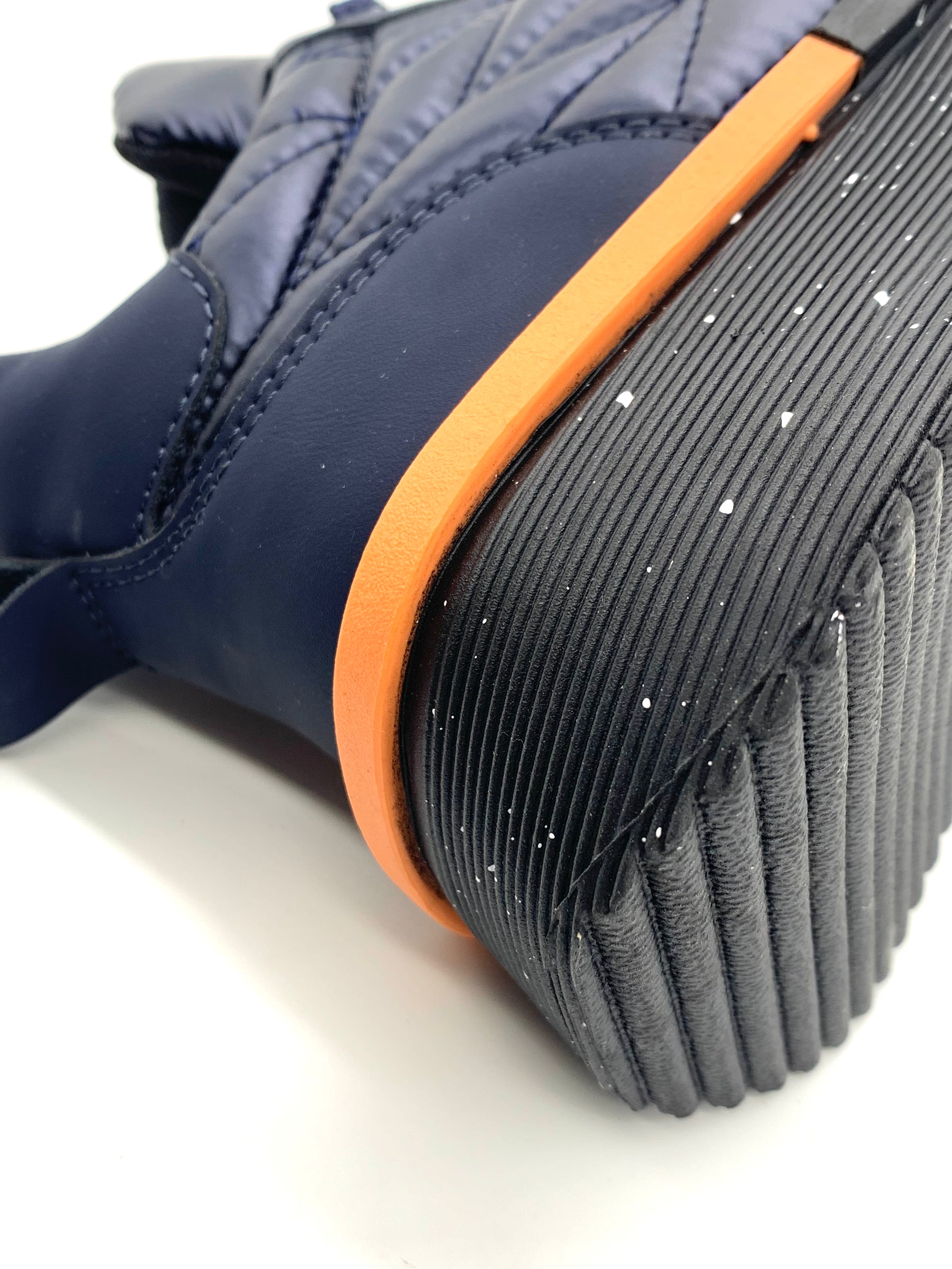 Women's Navy Blue Quilted High - Top Sneakers with Side Zipper & Chunky Sole