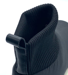 Women's Black Sock - Style Ankle Boots with Chunky Sole