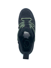 Men's Black shoes - Top Sneakers with Green Laces & Contrast Sole