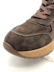 Women's Dark Brown Suede Winter Ankle Boots with Fleece Lining, Side Zipper & Retro Sole