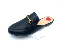 Leather Mules with Gold Accent - Timeless Elegant Vibe on Your Feet