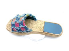 Patchwork denim and woven slippers - a bohemian holiday on your feet