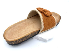 Hand Knit Floral Slippers - Cozy Cotton Feet
