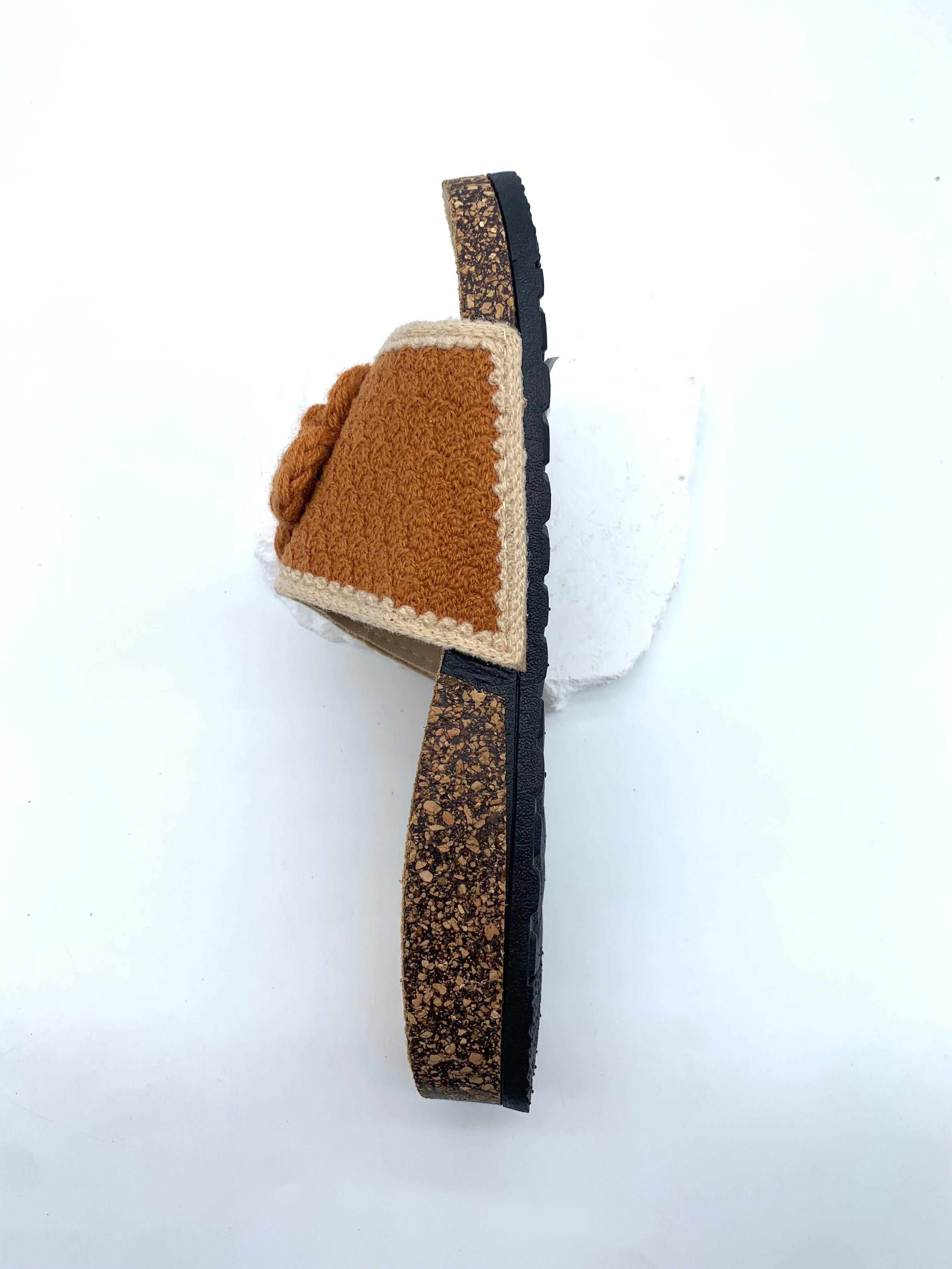 Hand Knit Floral Slippers - Cozy Cotton Feet
