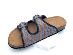 Woven Double - Buckle Cork Slides Beach - Breeze Relaxed Vibe on Your Feet