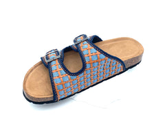 Woven Double - Buckle Cork Slides Beach - Breeze Relaxed Vibe on Your Feet