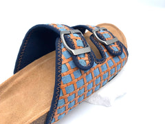 Woven Double - Buckle Cork Slides Beach - Breeze Relaxed Vibe on Your Feet
