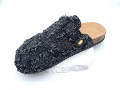 Micro suede insole-Black jeans women shoes
