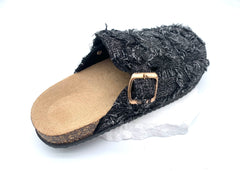Micro suede insole-Black jeans women shoes