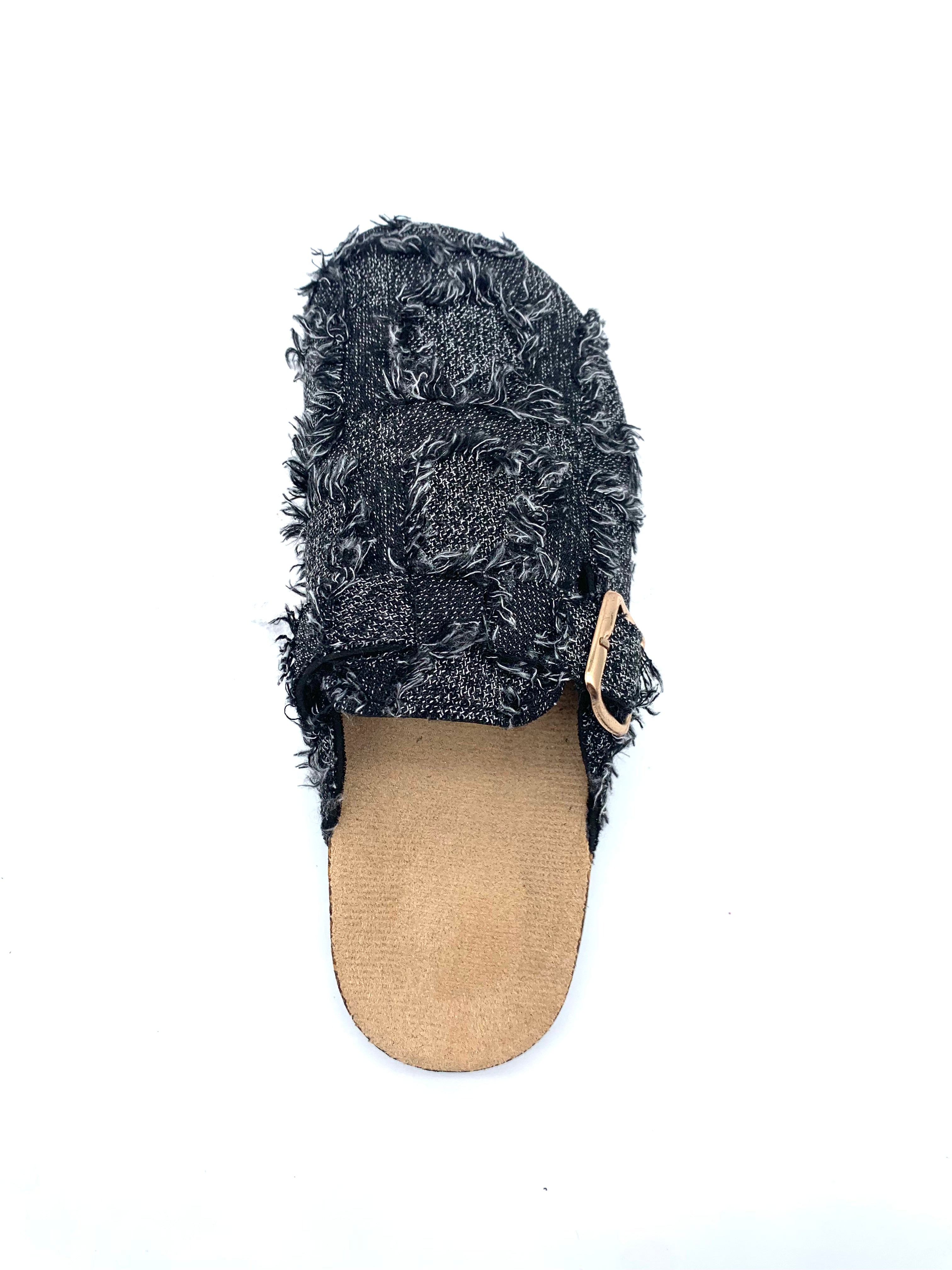 Micro suede insole-Black jeans women shoes