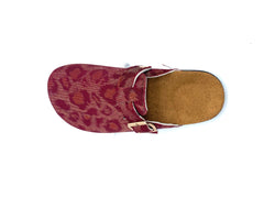 Burgundy Shoes Leopard Print Cork Clogs Easy Chic Ladies Shoes