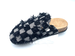 Fashion Plaid Tassel Sandals with Cork Insoles women shoes