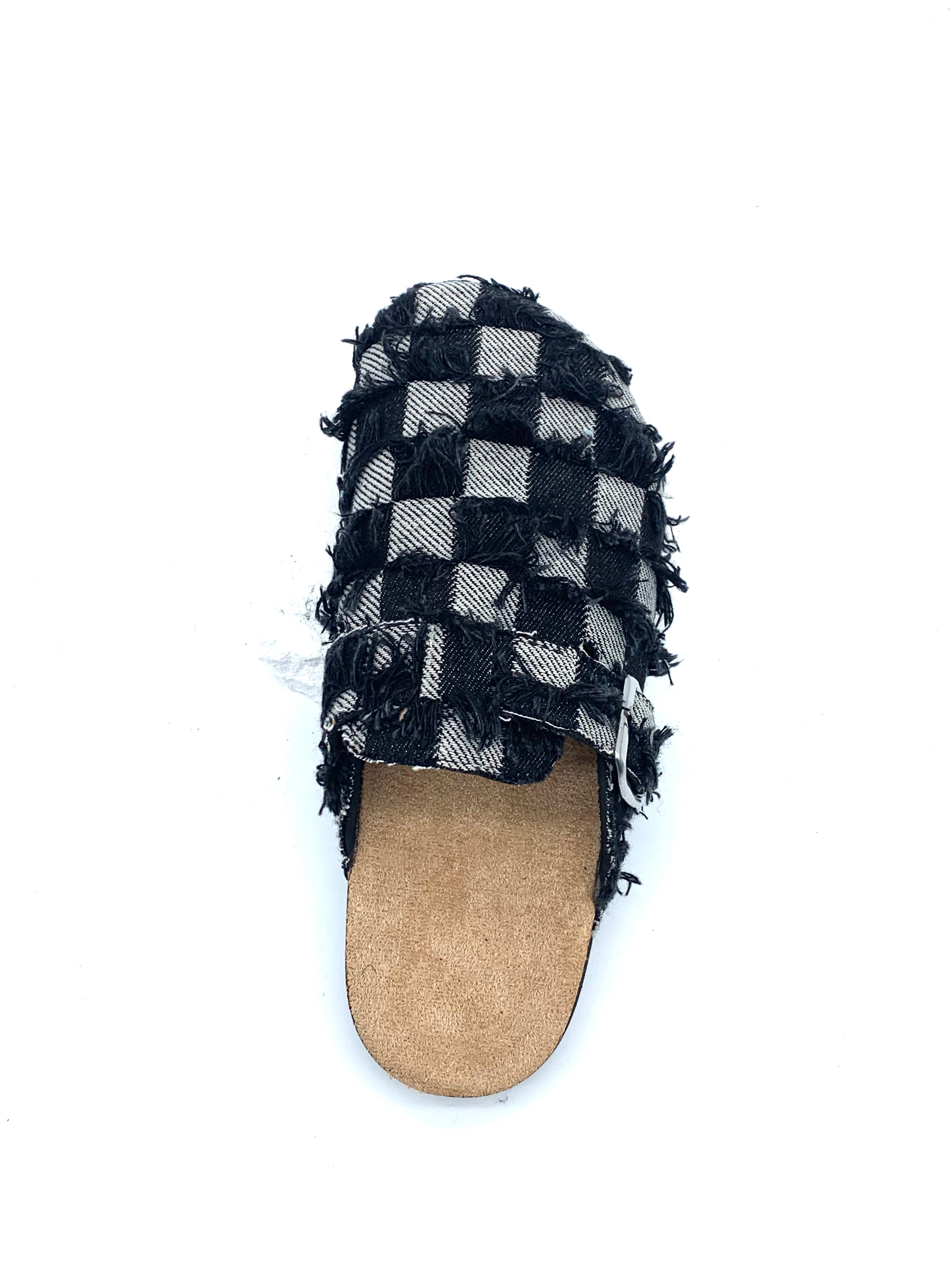 Fashion Plaid Tassel Sandals with Cork Insoles women shoes