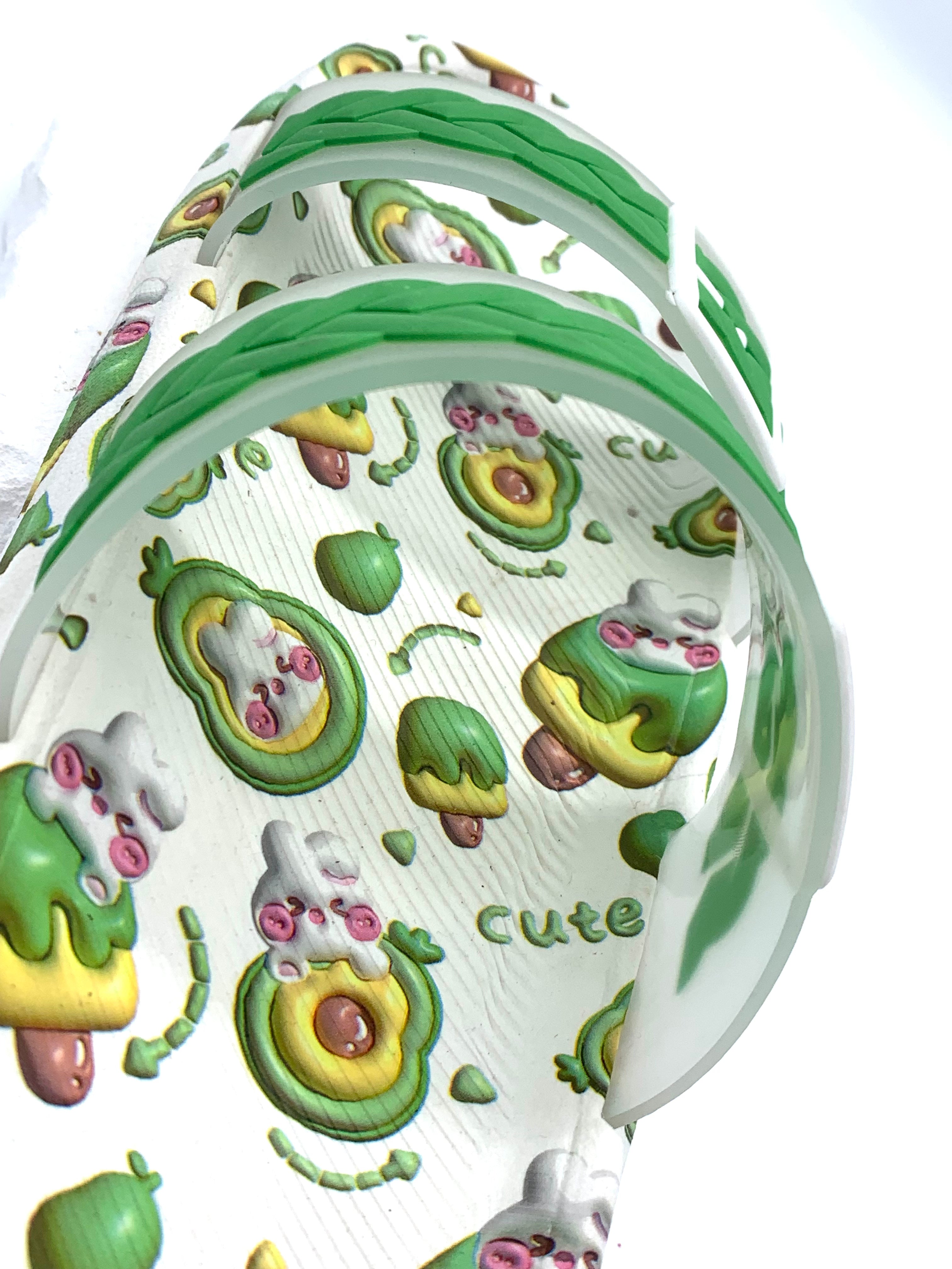 Avocado Themed Double Strap Slides - Start Summer Fun