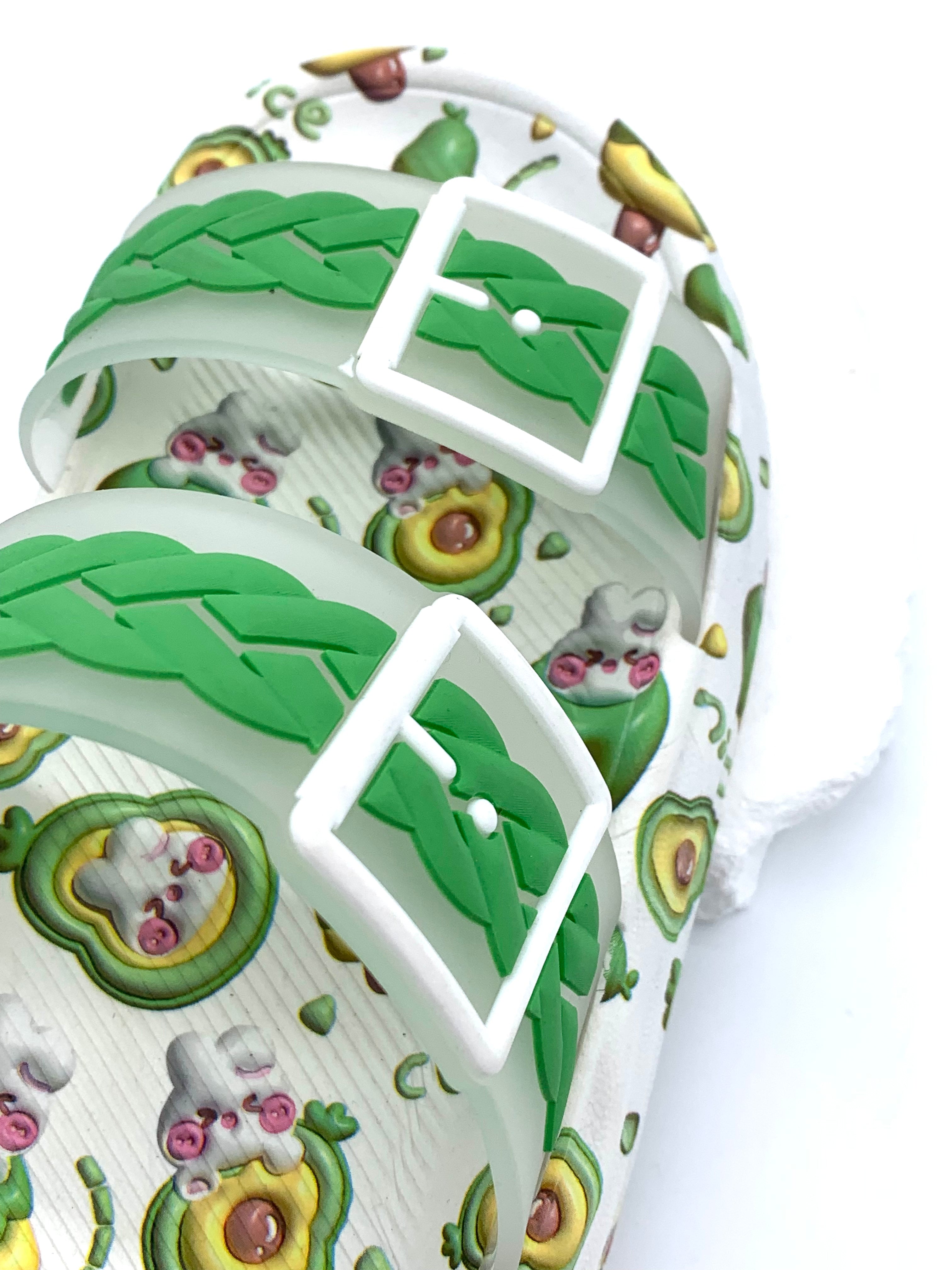 Avocado Themed Double Strap Slides - Start Summer Fun