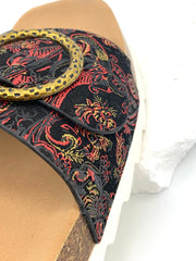 Women's Ethnic Metal Buckle Sandals