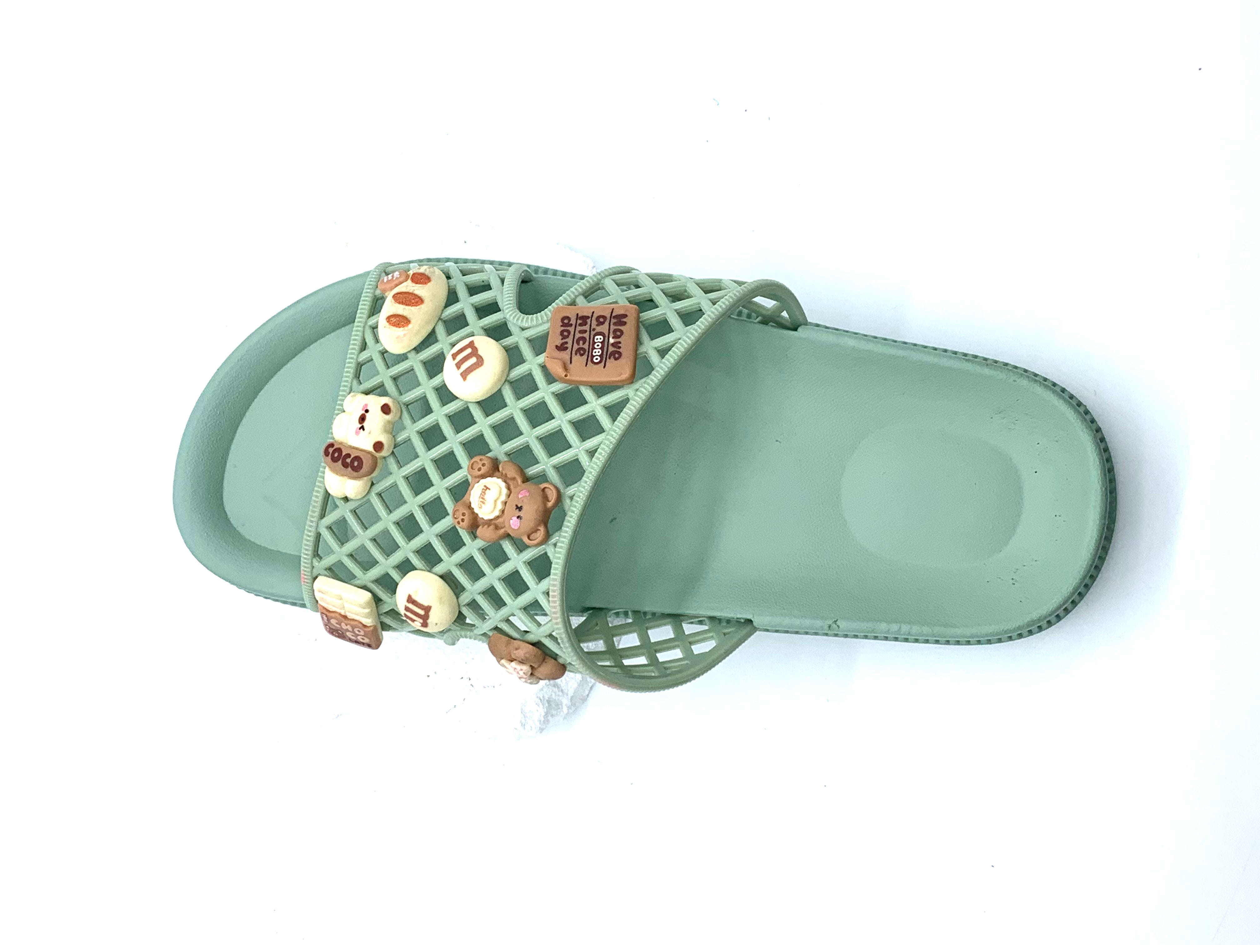 Women's Cute Light Green Cartoon Sandals