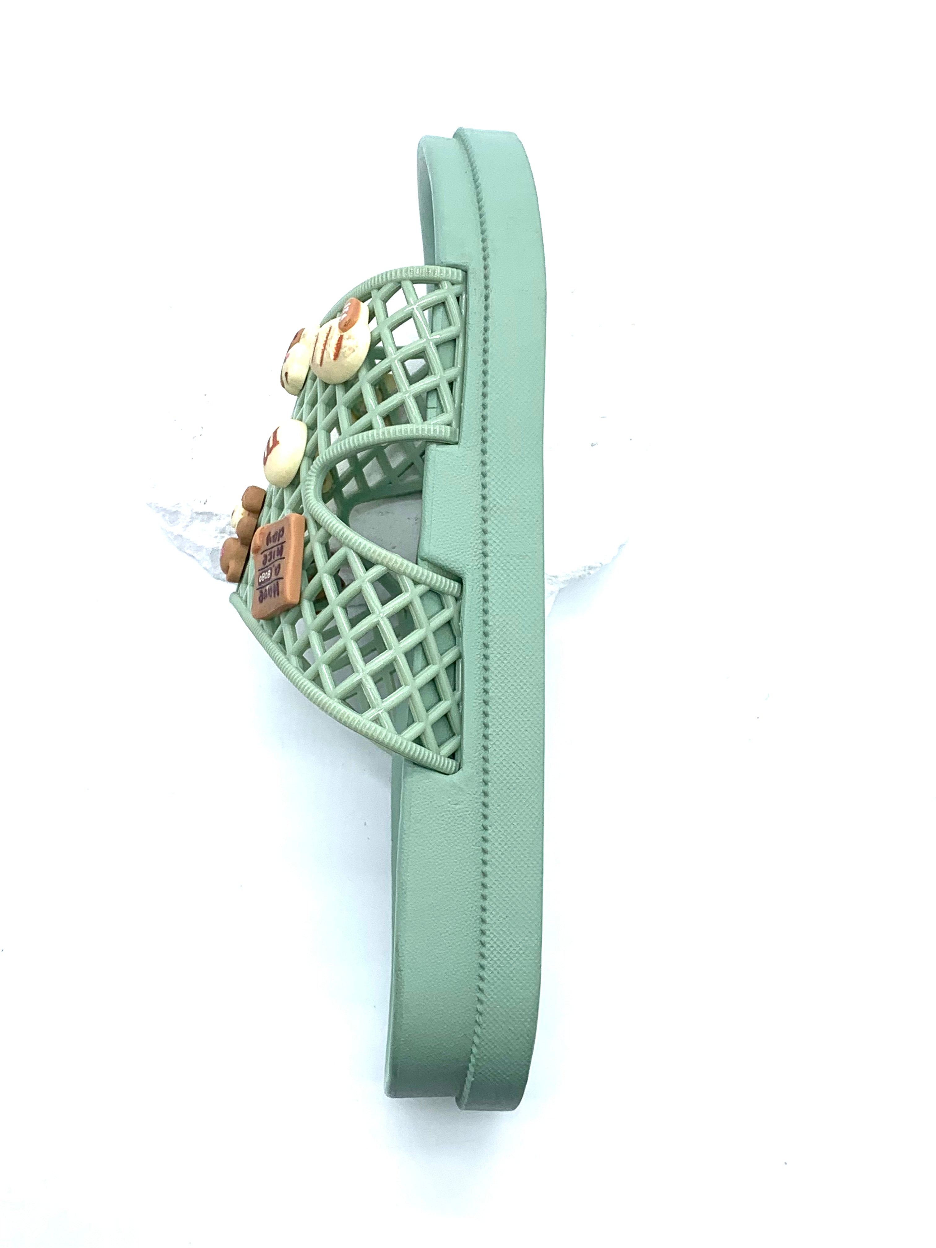Women's Cute Light Green Cartoon Sandals