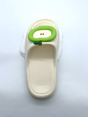 Cute Apple Embellished Women's Slippers - Comfortable Black Slippers