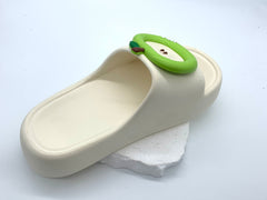 Cute Apple Embellished Women's Slippers - Comfortable Black Slippers