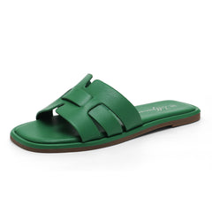 Elle - Green - Fashion Women's Low-Heel Flat Slippers